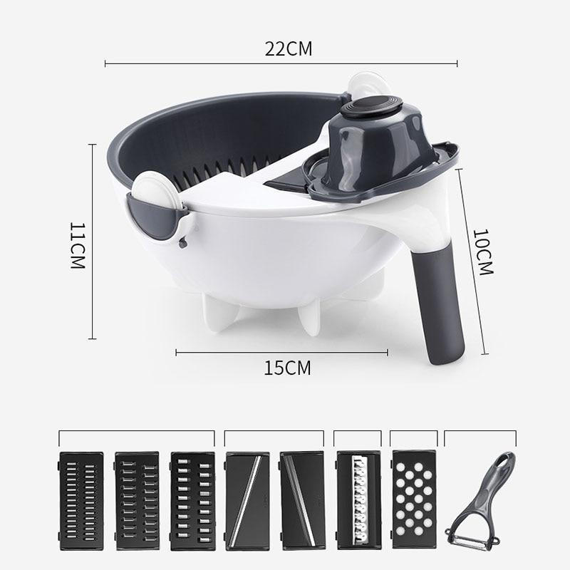 7-in-1 Vegetable Chopper and Slicer with Interchangeable Blades,