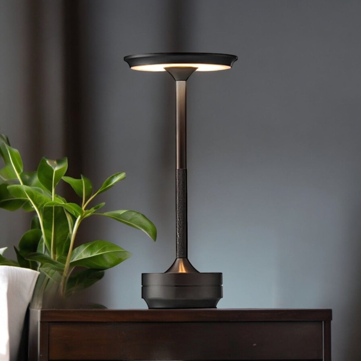 Cable-Free Rechargeable Modern Aura Table Lamp - in use
