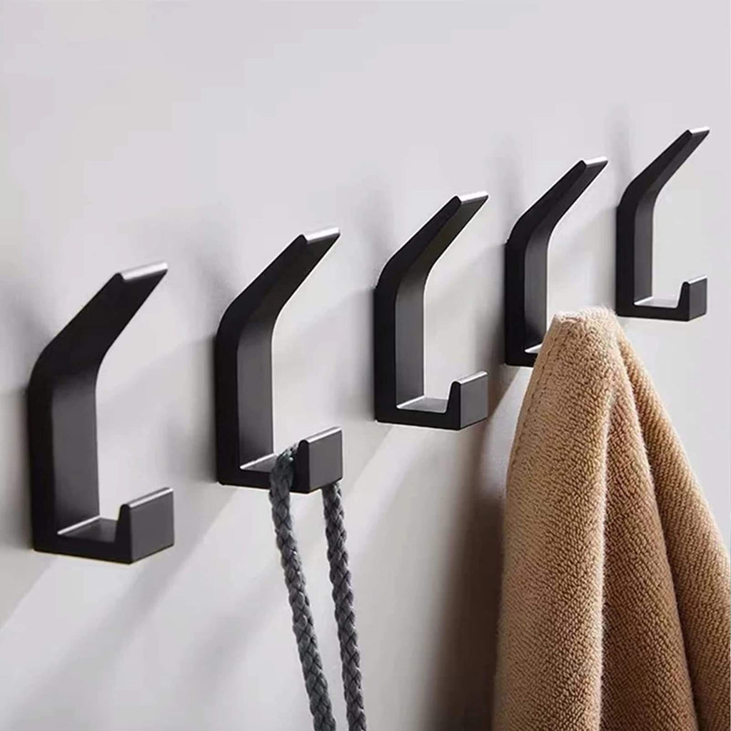 5-Pack Self-Adhesive Wall Hooks for Coats | 12 lb Capacity, No-Drill - detail