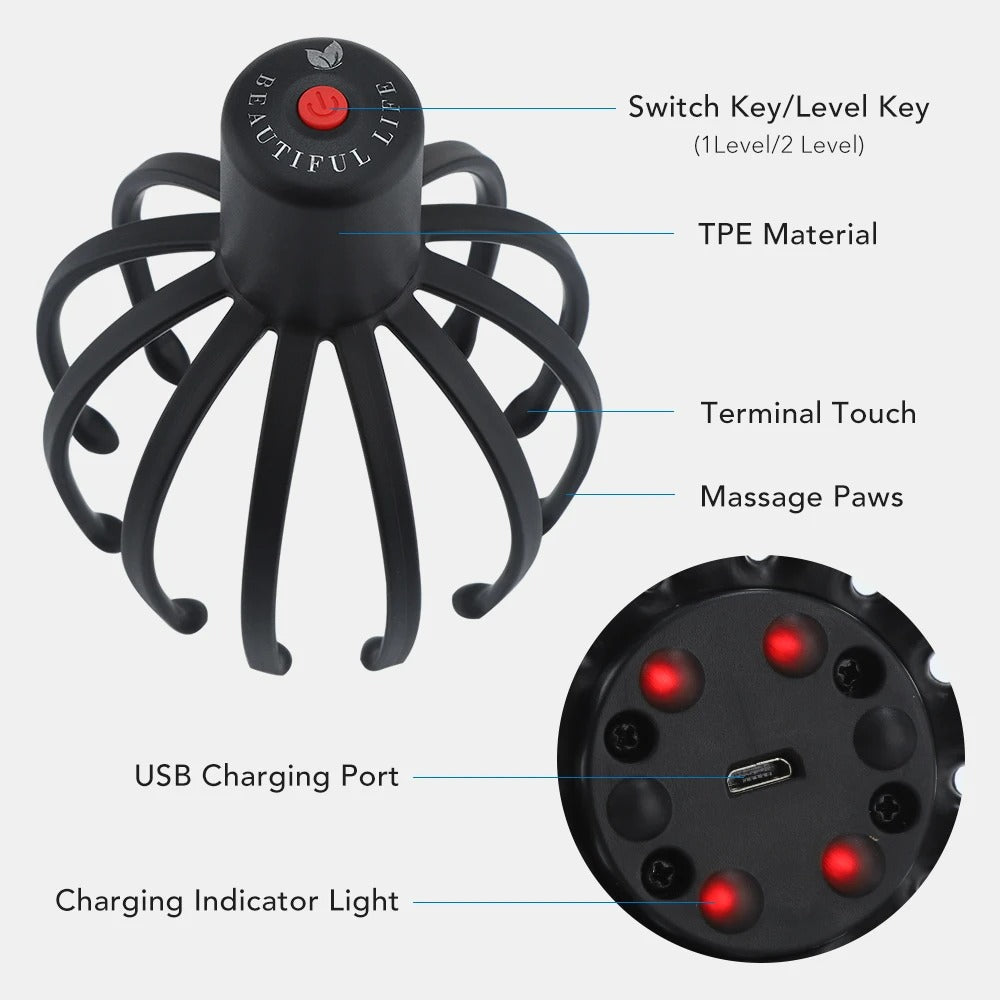 Electric Octopus Head Massager - Relaxing Scalp & Stress Relief Device - detail