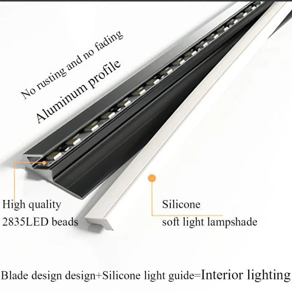 45 Degree LED Under Cabinet Lighting Bars Invisible Ultra Thin Strips - alternate angle