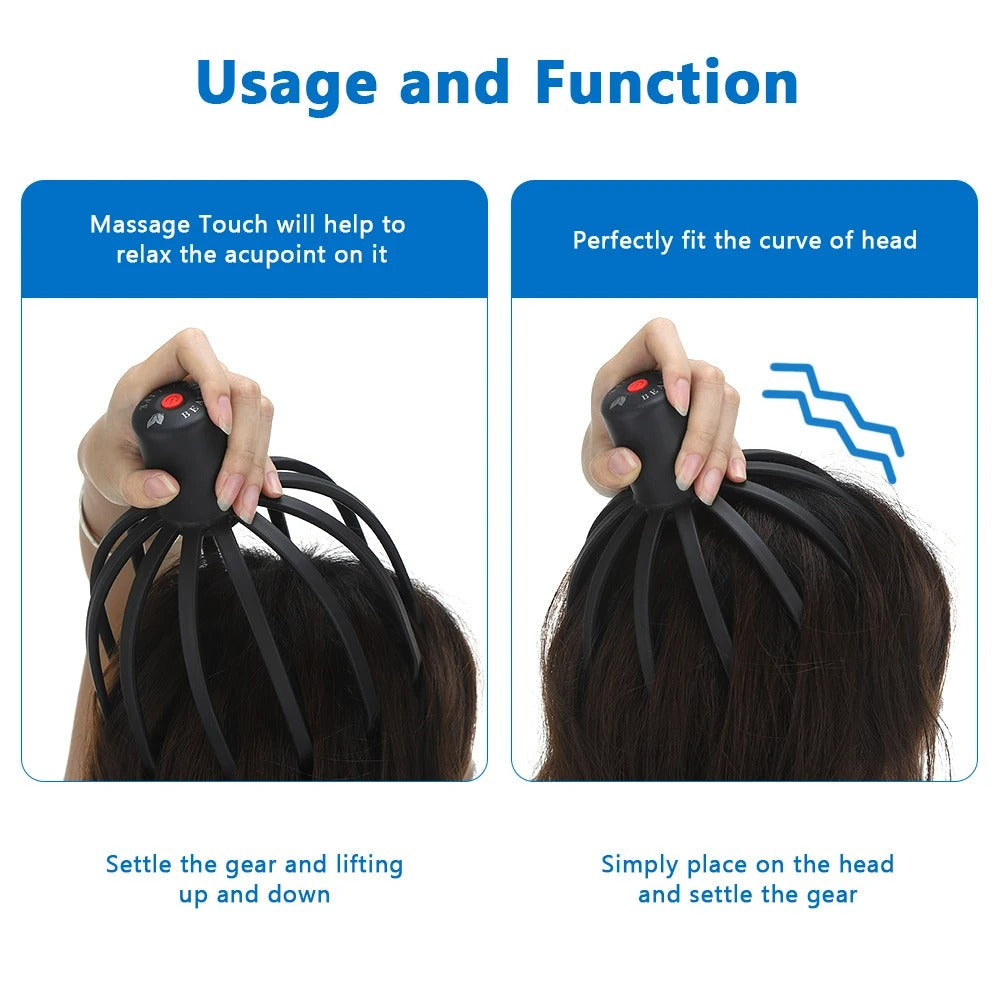 Electric Octopus Head Massager - Relaxing Scalp & Stress Relief Device - in use