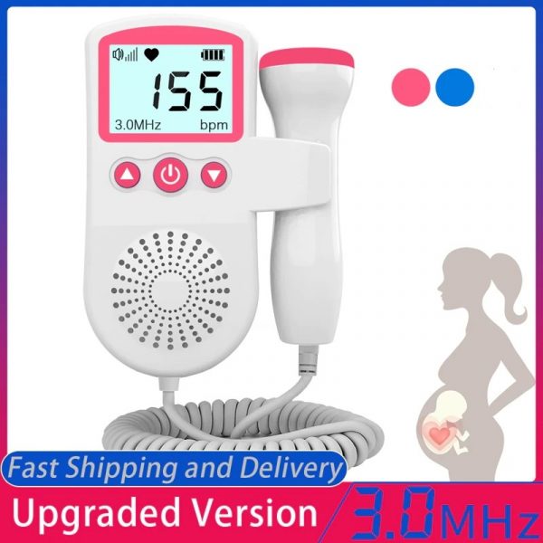 Fetal Doppler Heart Rate Monitor Home Pregnancy Baby Fetal