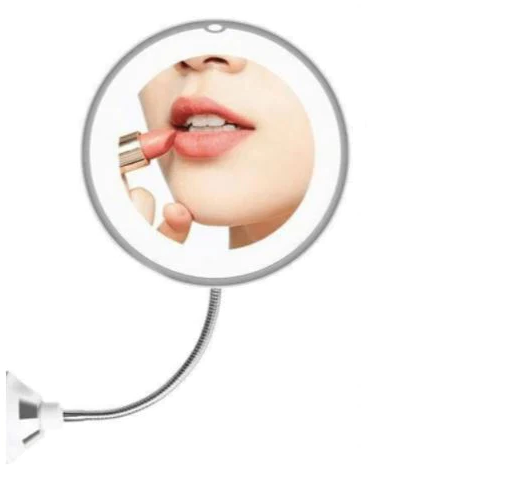 10X Magnifying Flexible Gooseneck LED Makeup Mirror - alternate angle