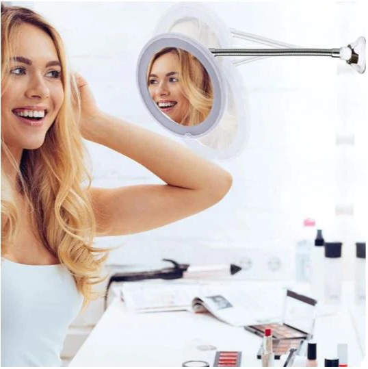 10X Magnifying Flexible Gooseneck LED Makeup Mirror