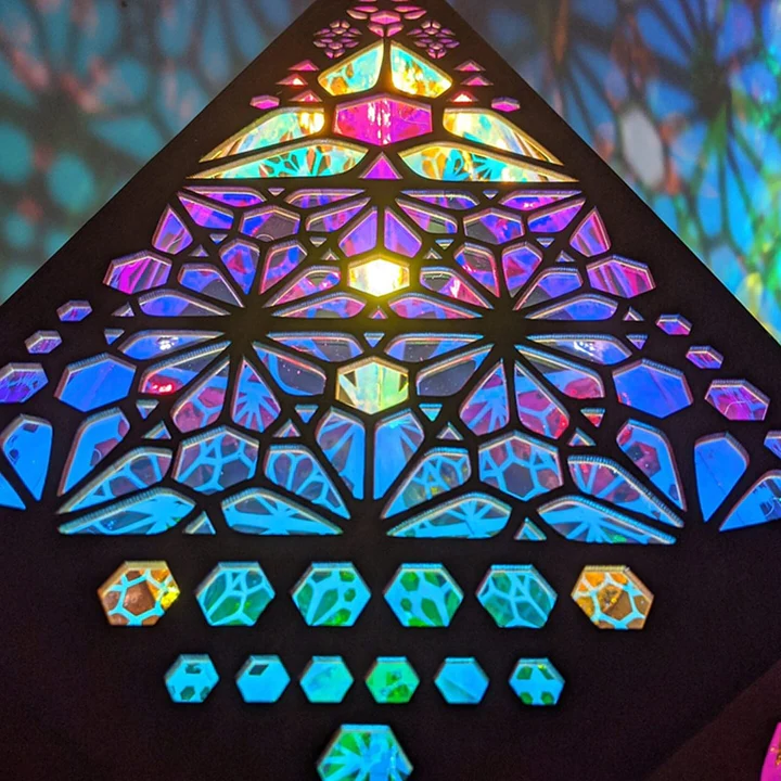 Bohemian Projection Lamp Colorful Night Light - in use