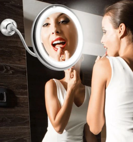 10X Magnifying Flexible Gooseneck LED Makeup Mirror - alternate angle