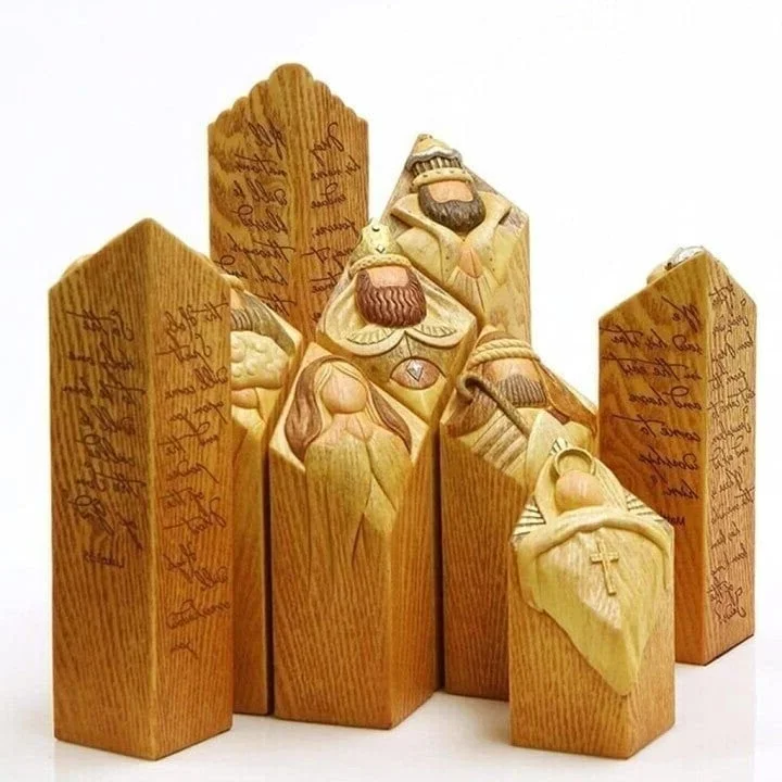 9pcs Heaven Nativity Tree Pillar Statues - alternate angle