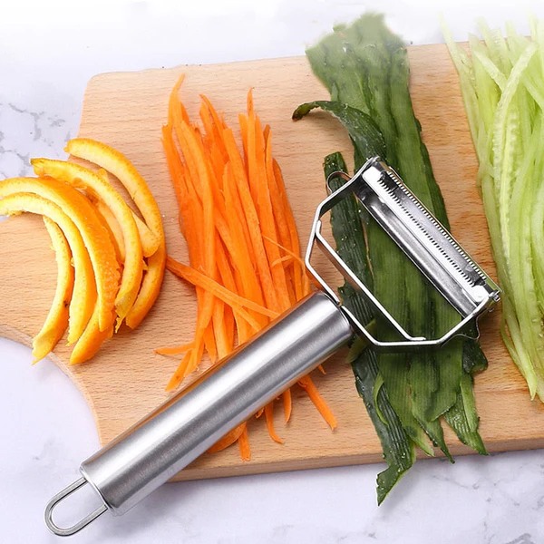 Dual-Blade Peeler for Slicing - alternate angle
