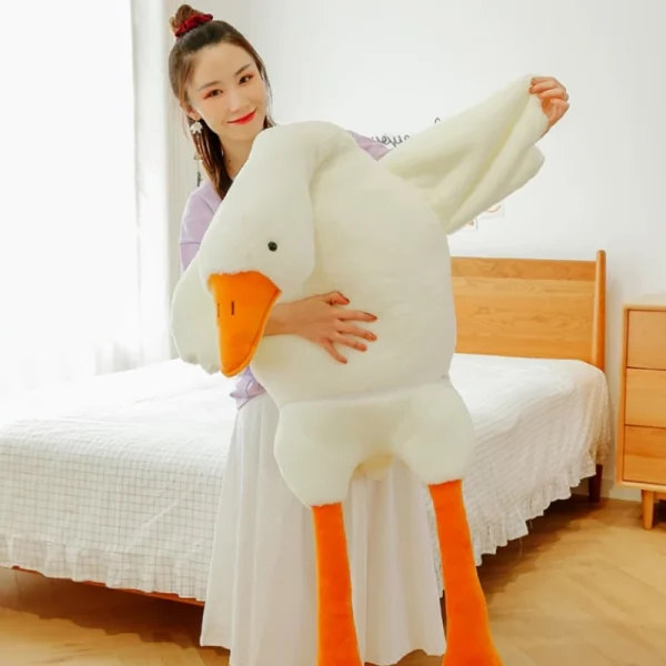 Big White Goose Throw Pillow Duck Sleeping Plush Toy Big Goose Doll Stuffed Toy - detail