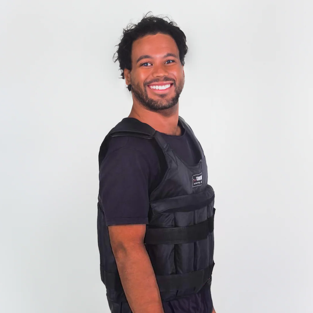 110 Pound Adjustable Exercise Weighted Vest - in use