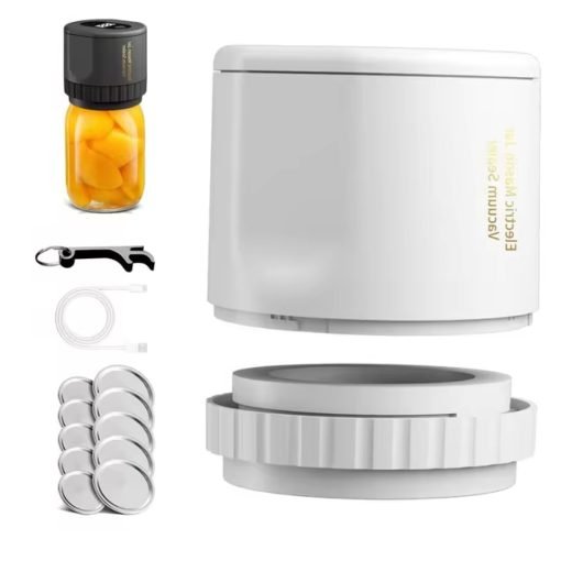Electric Mason Jar Vacuum Sealer Kit | Cordless & Efficient Vacuum - alternate angle