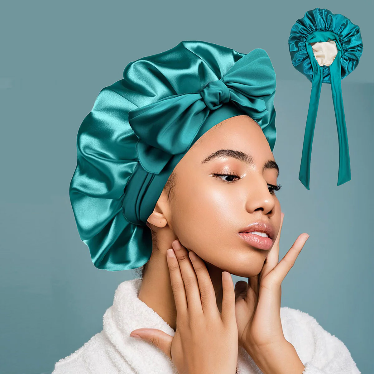 All-Night Silk Bonnet - Stays On All Night Guaranteed - detail