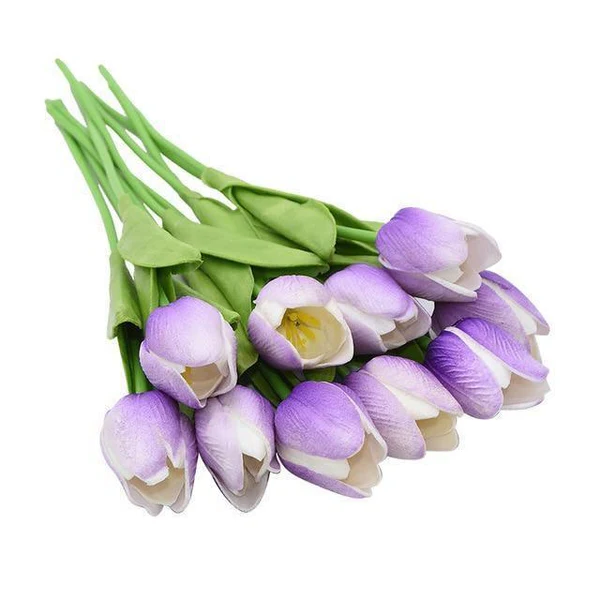 Lifelike Artificial Tulip Flowers (10-Piece Bouquet)