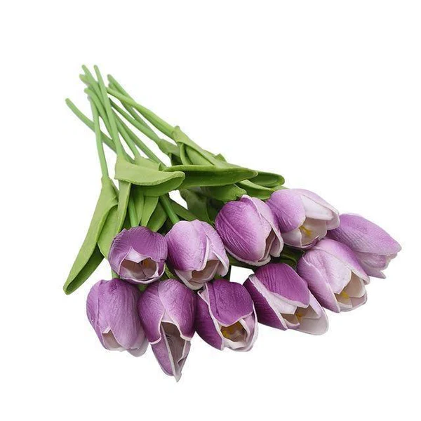 Lifelike Artificial Tulip Flowers (10-Piece Bouquet)