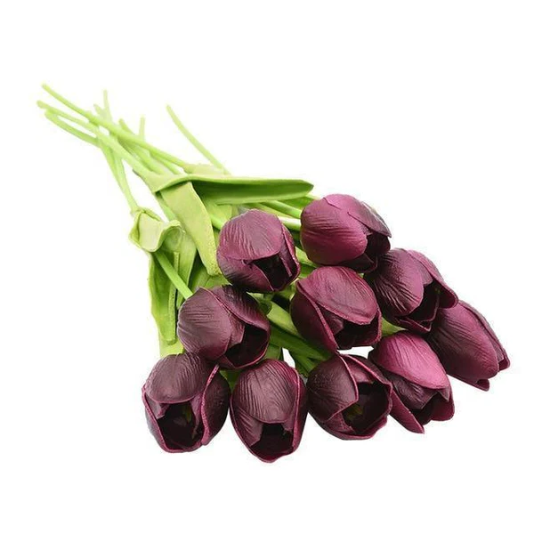 Lifelike Artificial Tulip Flowers (10-Piece Bouquet)