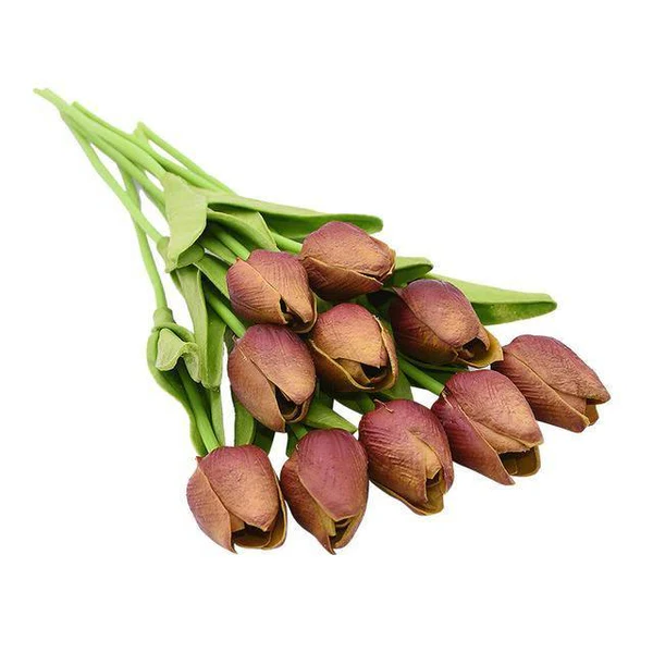 Lifelike Artificial Tulip Flowers (10-Piece Bouquet)