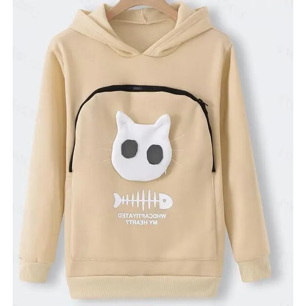 Cat Lover Hoodie Cuddle Pouch - Perfect Pet Gift - alternate angle