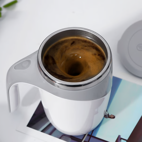Automatic Self Stirring Magnetic Coffee Cup - in use