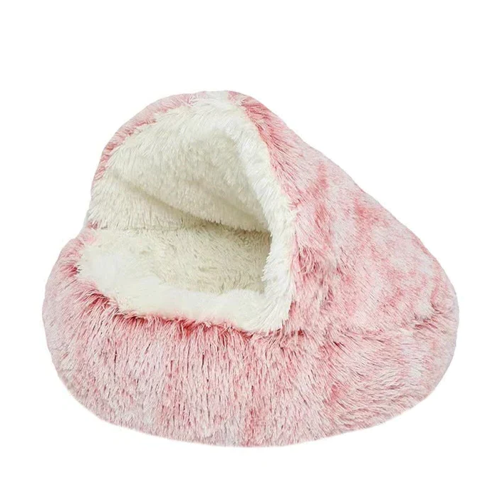 Cozy Pet Bed for Dogs and Cats - SnuggleCave - Plush Comfort - alternate angle