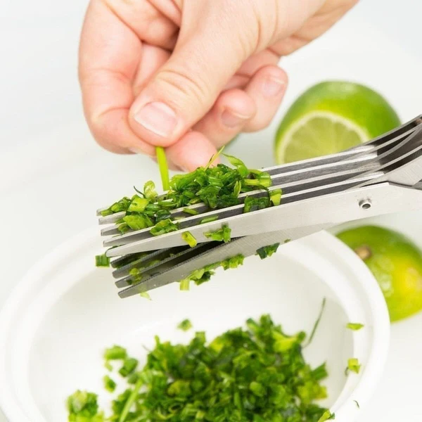 5-Blade Kitchen Salad Scissors - Multi-Cut Herb & Greens Shears - alternate angle