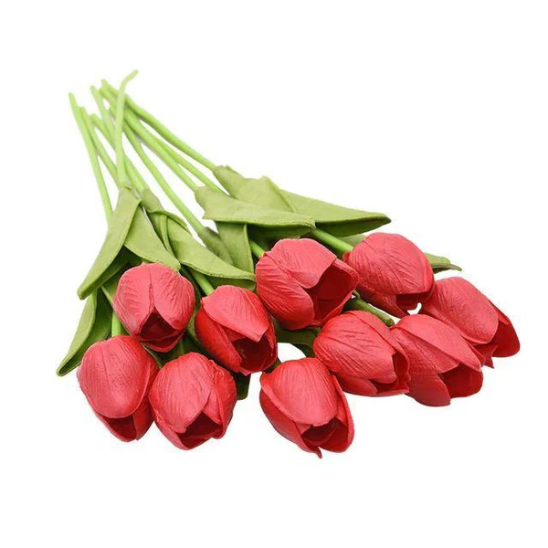 Lifelike Artificial Tulip Flowers (10-Piece Bouquet)