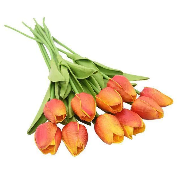 Lifelike Artificial Tulip Flowers (10-Piece Bouquet)