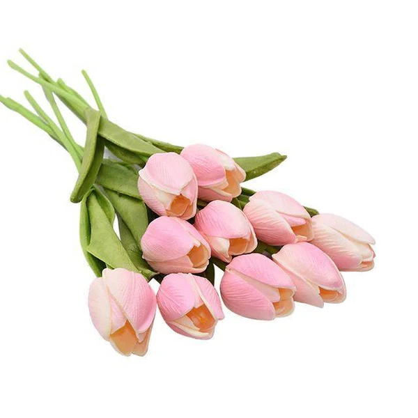 Lifelike Artificial Tulip Flowers (10-Piece Bouquet)