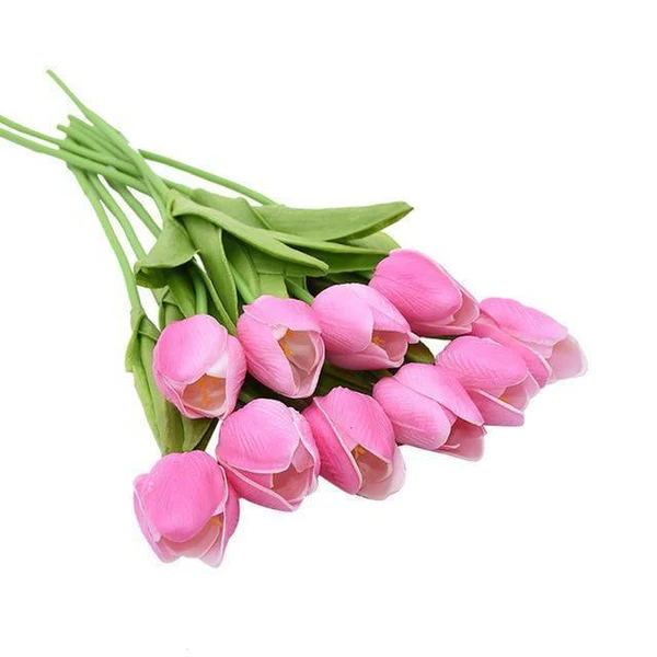 Lifelike Artificial Tulip Flowers (10-Piece Bouquet)