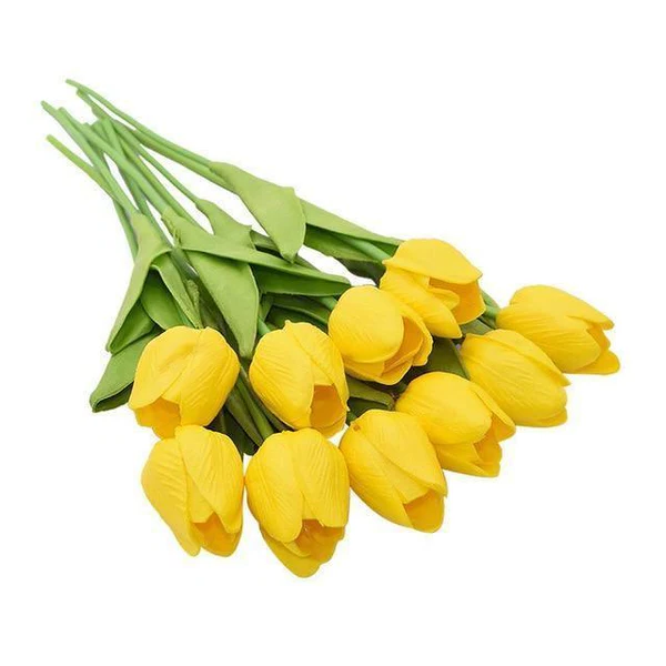 Lifelike Artificial Tulip Flowers (10-Piece Bouquet) - in use
