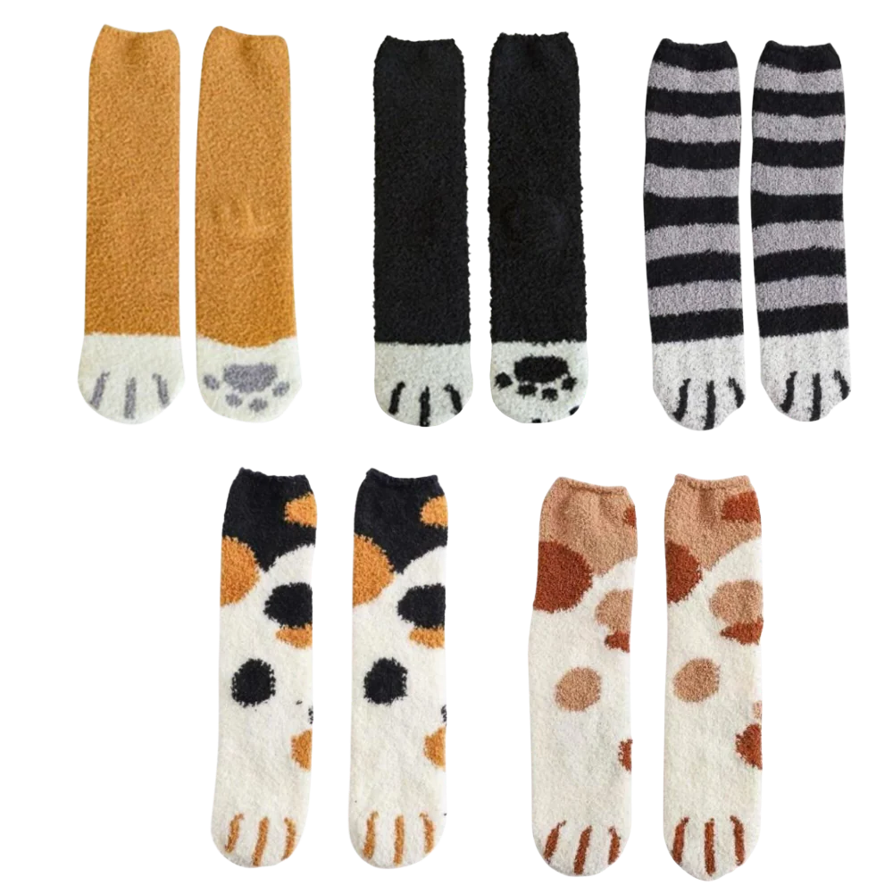Cat's Paw Winter Socks - alternate angle