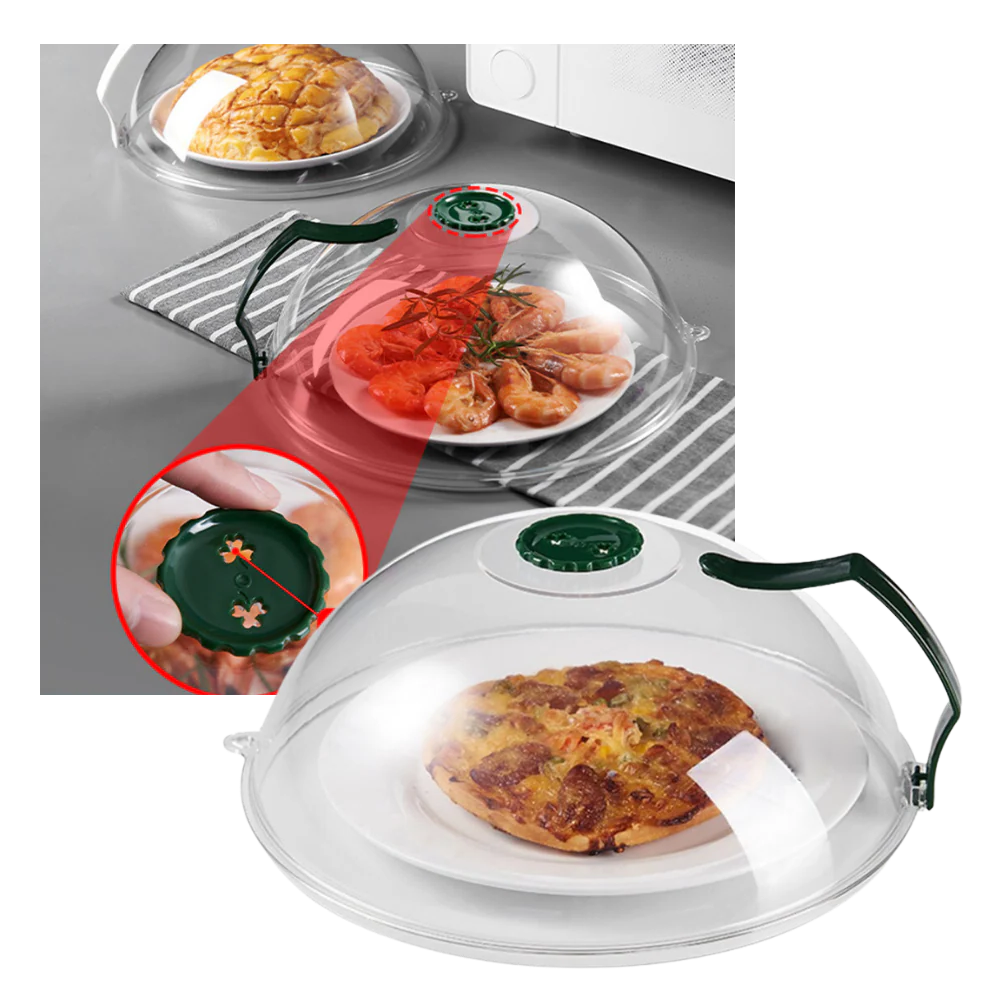 Anti-Splash Microwave Protective Cover - in use