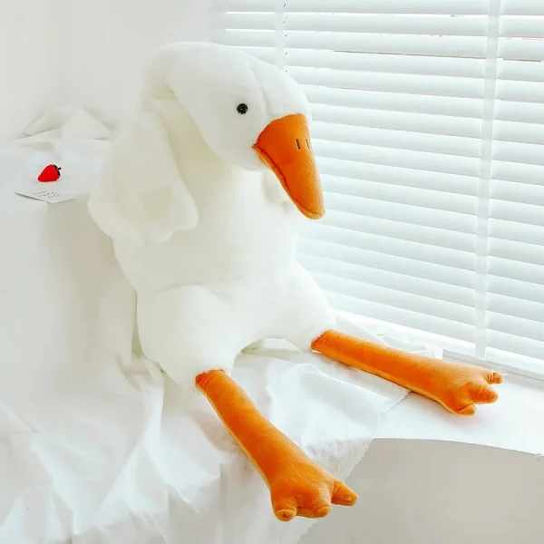 Big White Goose Throw Pillow Duck Sleeping Plush Toy Big Goose Doll Stuffed Toy - detail
