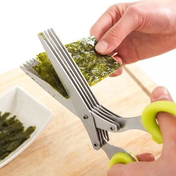 5-Blade Kitchen Salad Scissors - Multi-Cut Herb & Greens Shears