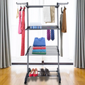Foldable and Rolling Heavy Duty Clothes Drying Rack - alternate angle