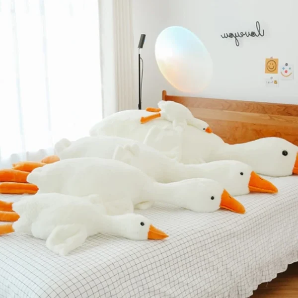 Big White Goose Throw Pillow Duck Sleeping Plush Toy Big Goose Doll Stuffed Toy - alternate angle