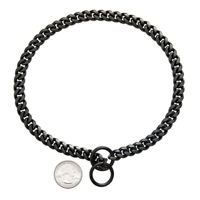 Dog Chain Collar, Black, Gold, Stainless Steel for Dogs Heavy Duty - detail