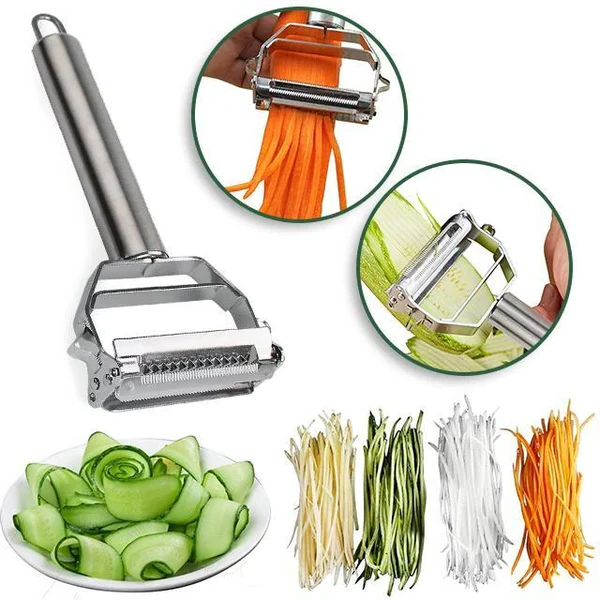 Dual-Blade Peeler for Slicing - alternate angle