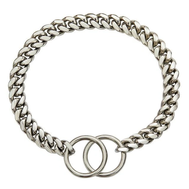 Dog Chain Collar, Black, Gold, Stainless Steel for Dogs Heavy Duty - alternate angle