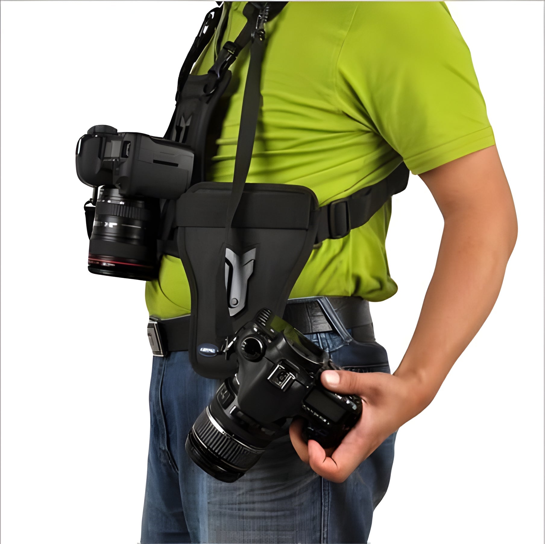 Dual Camera Chest Harness System - in use