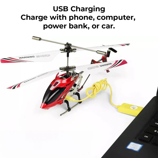 Crimson Unbreakable Mini RC Helicopter with Gyro - alternate angle