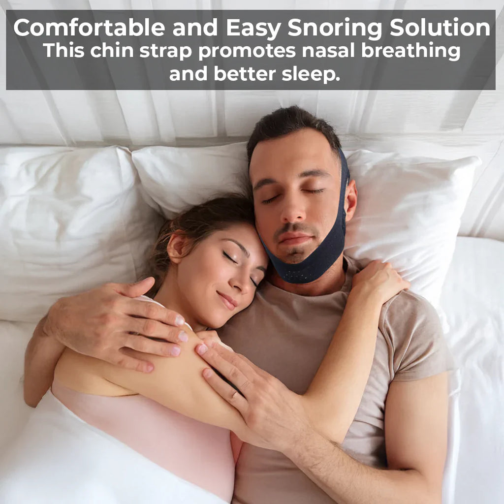 Anti-Snoring Chin Strap - in use