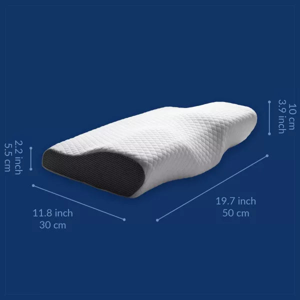 Contoured Orthopedic Memory Foam Pillow for Neck Pain - in use