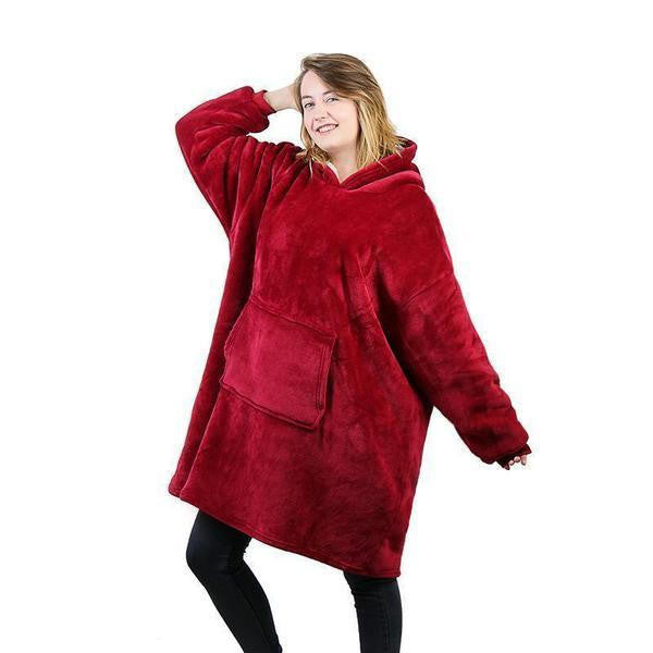 Blanket Sweater - Fleece lining - in use