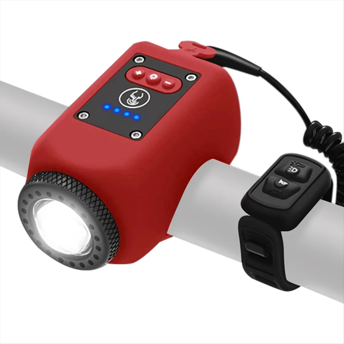Electric Bike Horn and Front Light - alternate angle