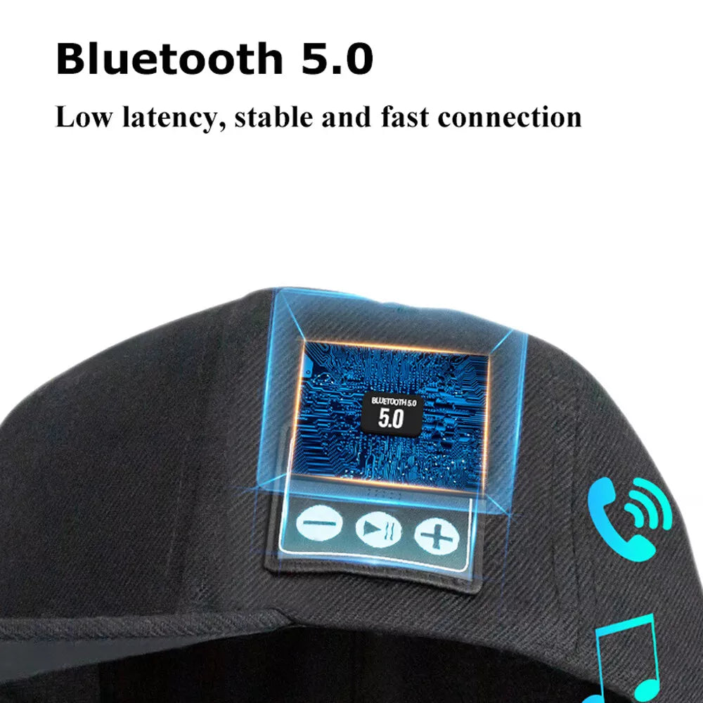 Bluetooth Speaker Baseball Cap - Wireless, Waterproof, and Stylish - in use