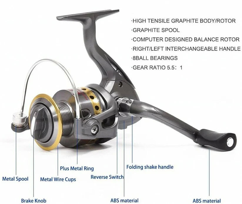 Carbon Fiber Telescopic Fishing Rod Pole Reel Combo Sea Saltwater Freshwater - detail