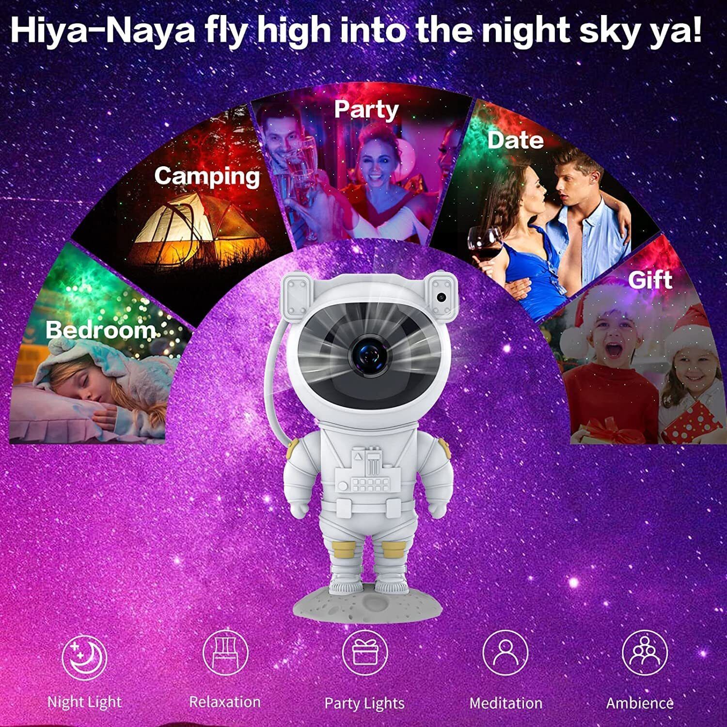 Astronaut Projector Galaxy Starry Sky Night Light - detail