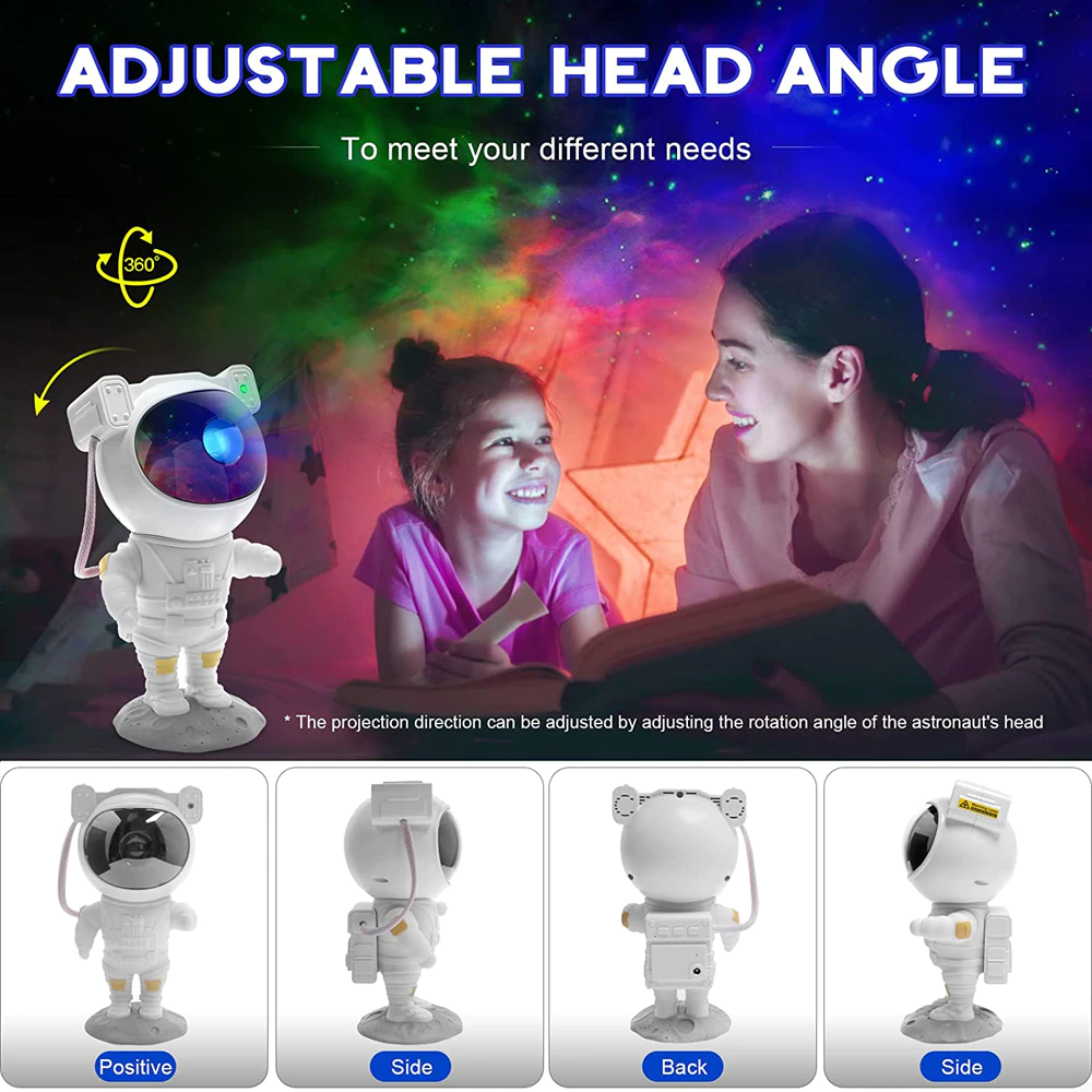 Astronaut Projector Galaxy Starry Sky Night Light - alternate angle