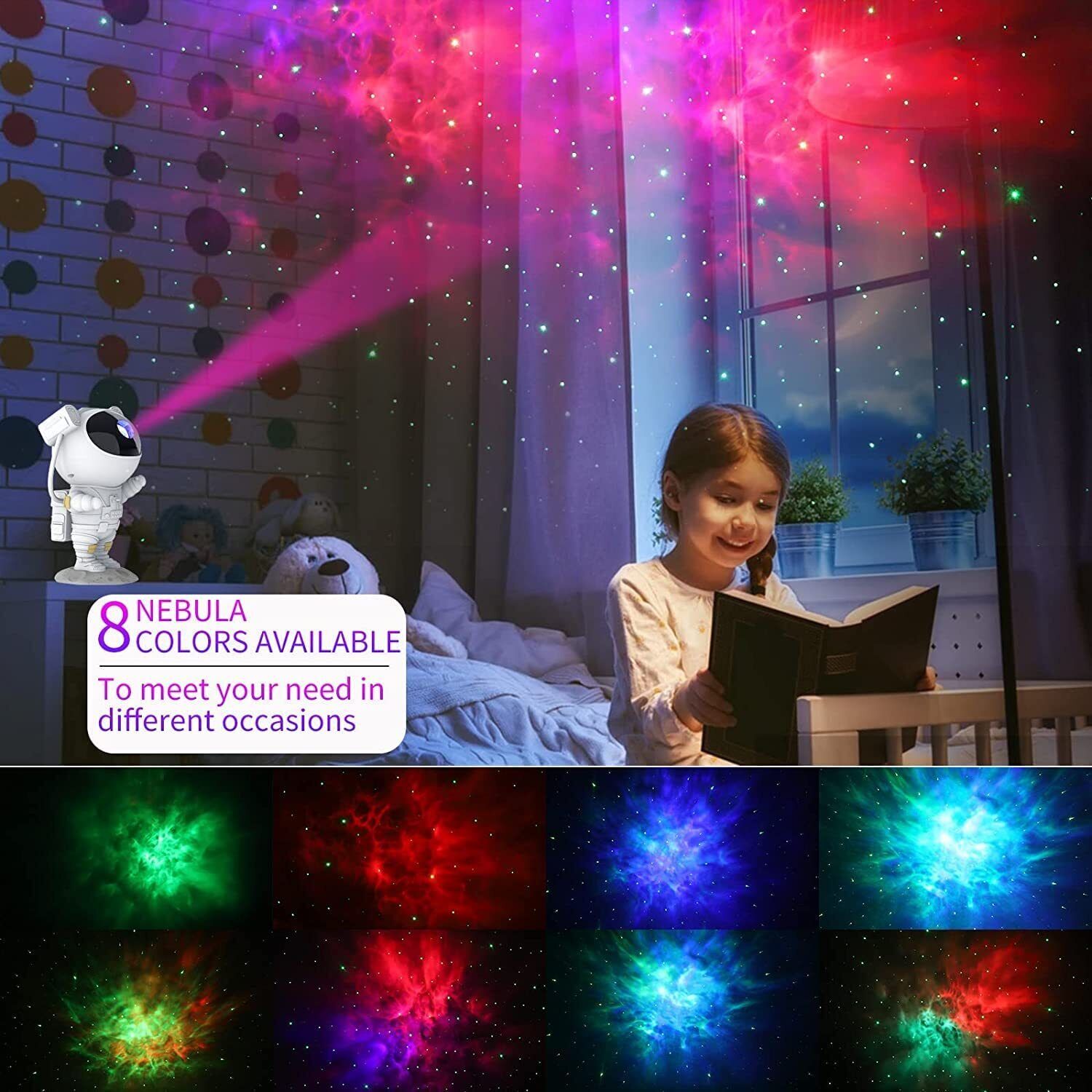 Astronaut Projector Galaxy Starry Sky Night Light - in use
